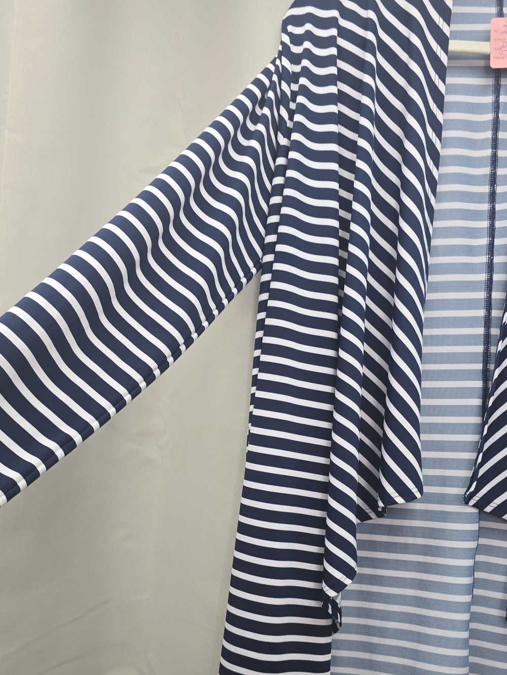 Lands' End Navy and Light Blue Striped Open Cardigan Size XL - Picture 5 of 7